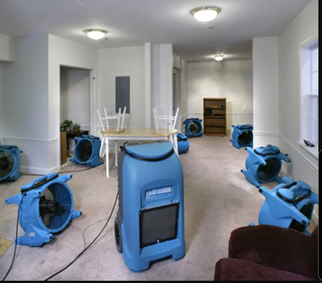 Air movers and dehumidifier setup for Water Extraction & Removal in Canyon Lake